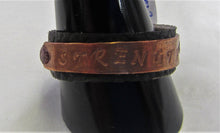 Load image into Gallery viewer, Handcrafted leather and copper rings with wording