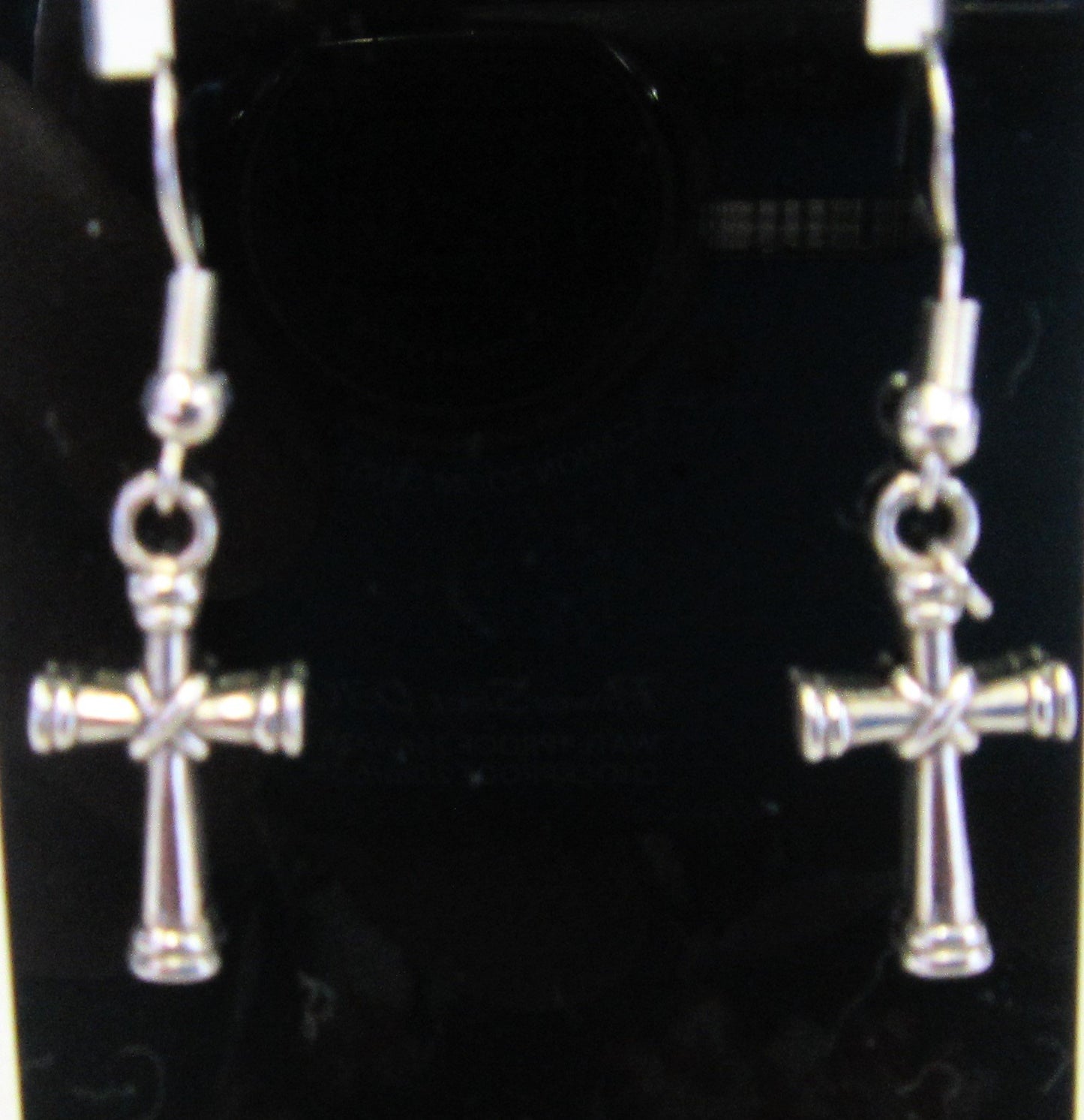 Handcrafted cross earrings on 925 sterling silver hooks