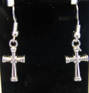 Handcrafted cross earrings on 925 sterling silver hooks