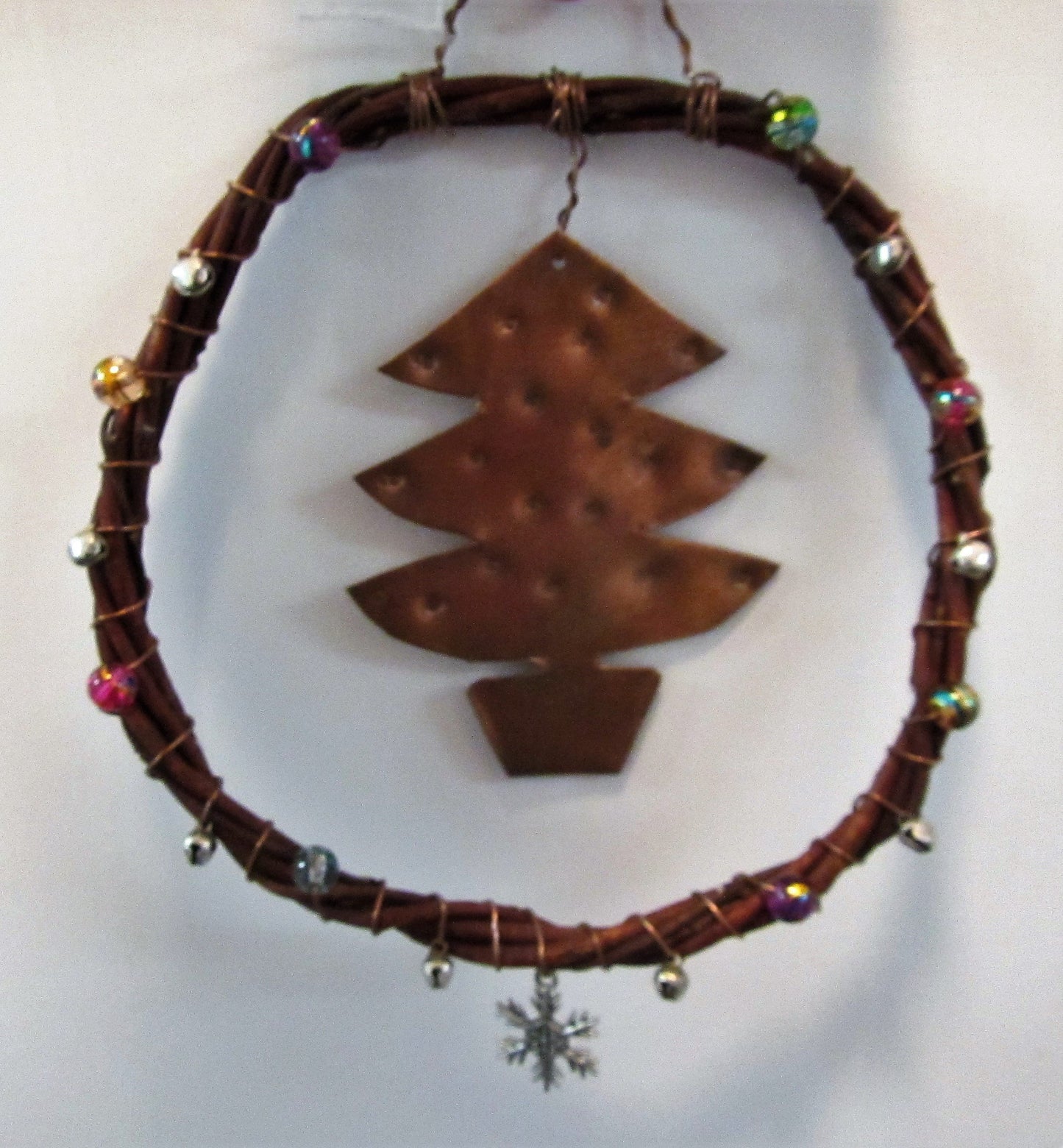 Handcrafted Christmas tree dream catcher
