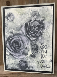 Handcrafted Floral Sympathy "Sorry for Your Loss" Greeting Card