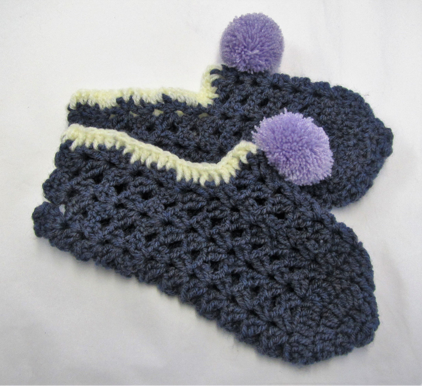 Handcrafted crochet woollen bed socks in various colours and sizes