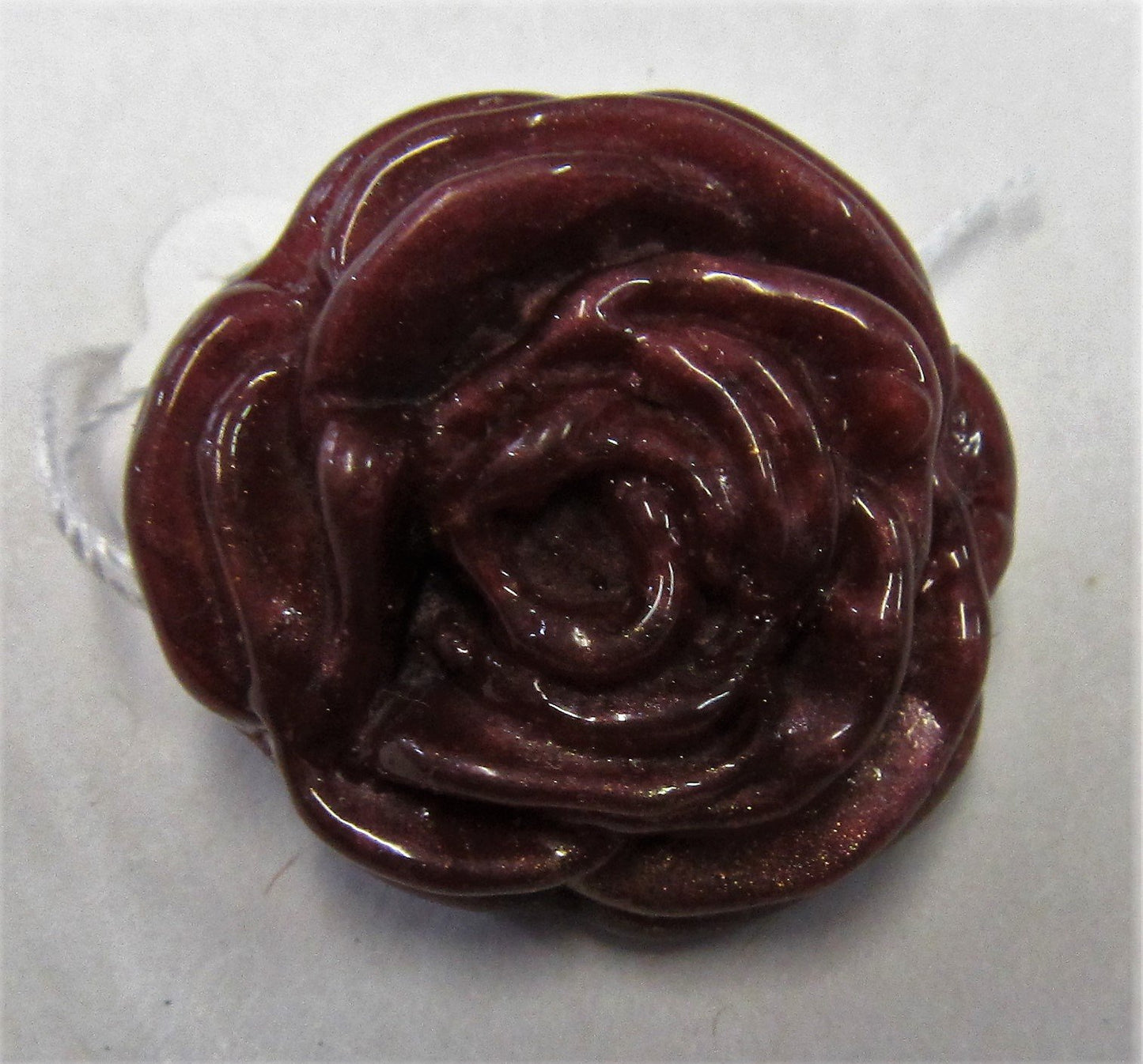 Hand crafted red resin rose brooch