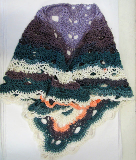 Handcrafted crochet woollen shawls in various colours