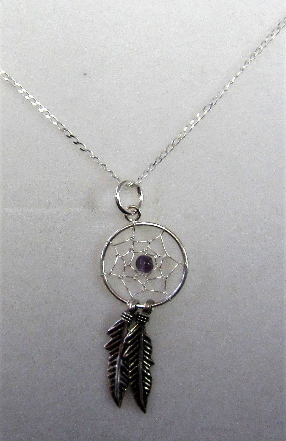 Handcrafted 925 sterling silver necklace with a dream catcher pendant