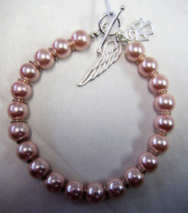 Handcrafted sterling silver guardian angel feather bracelet with swarovski crystals bracelet