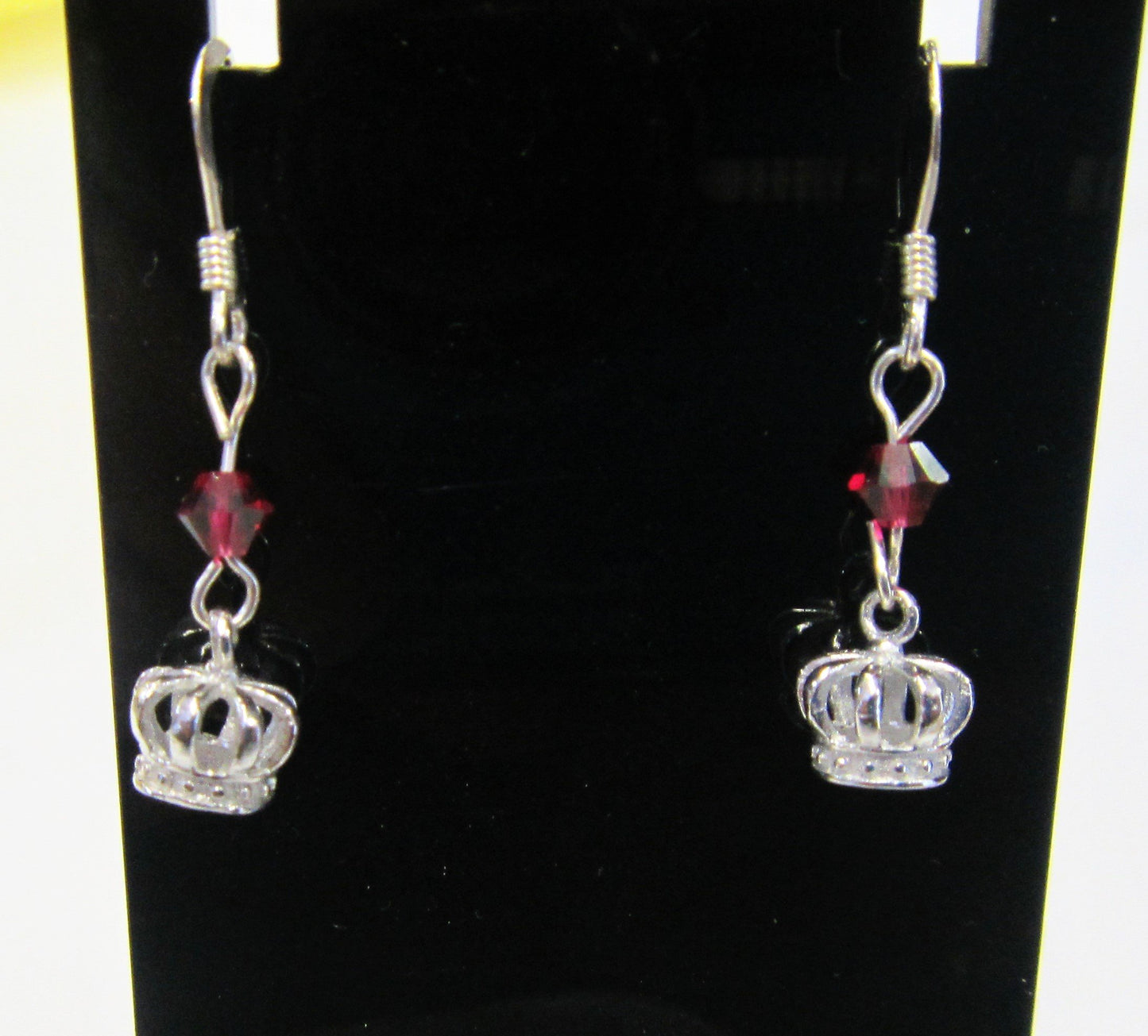 Handcrafted crown earrings on 925 sterling silver hooks