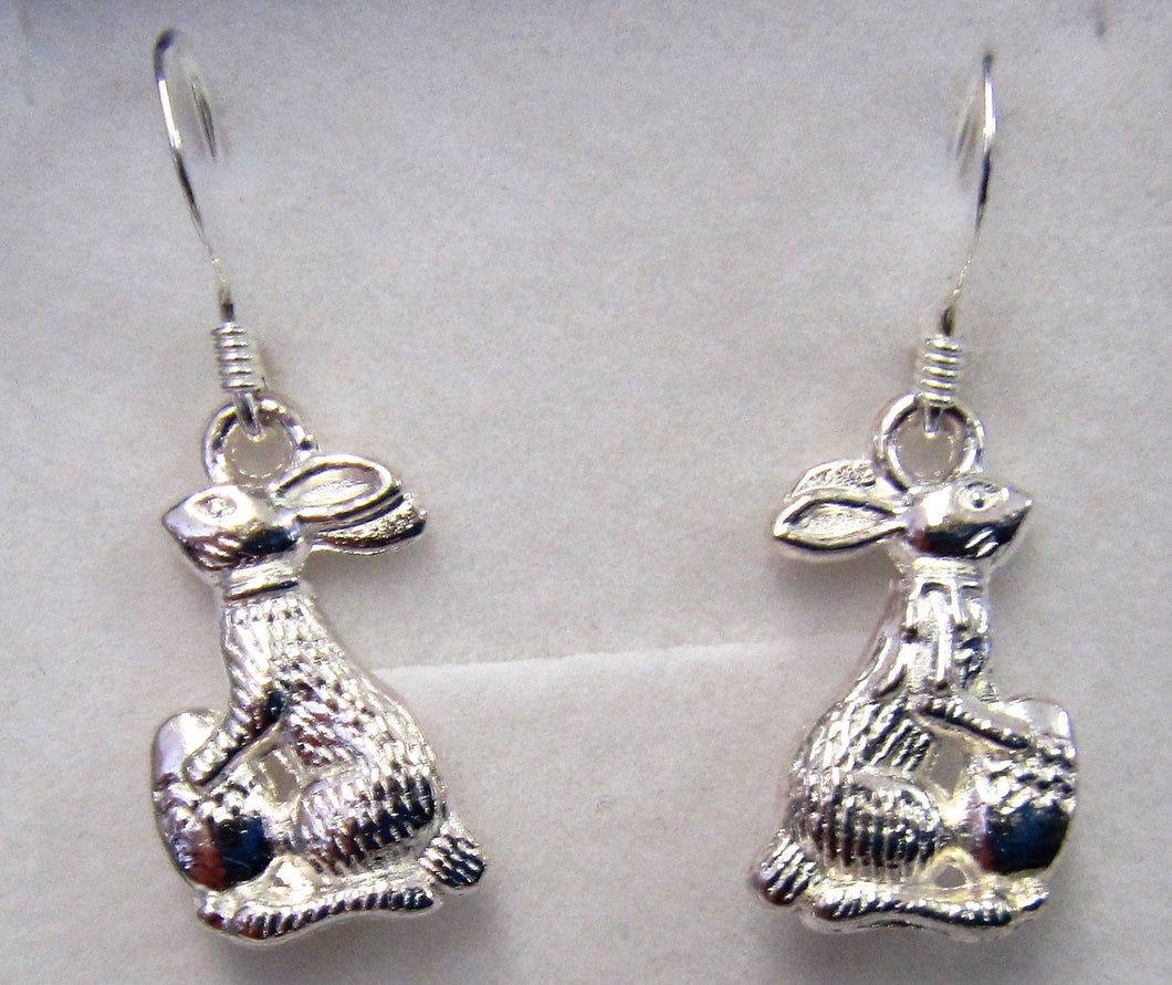 Handcrafted easter bunny earrings on 925 sterling silver hooks