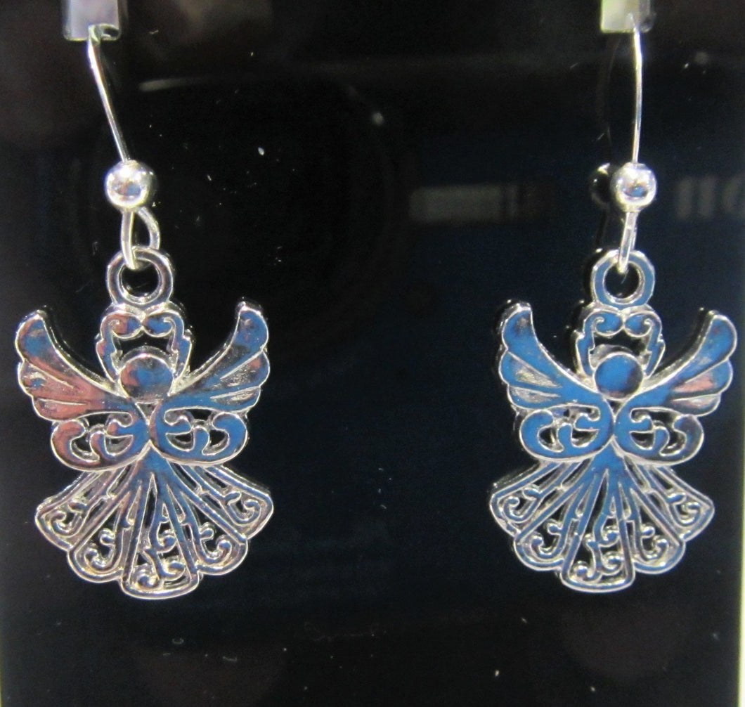 Handcrafted angel earrings on 925 sterling silver hooks