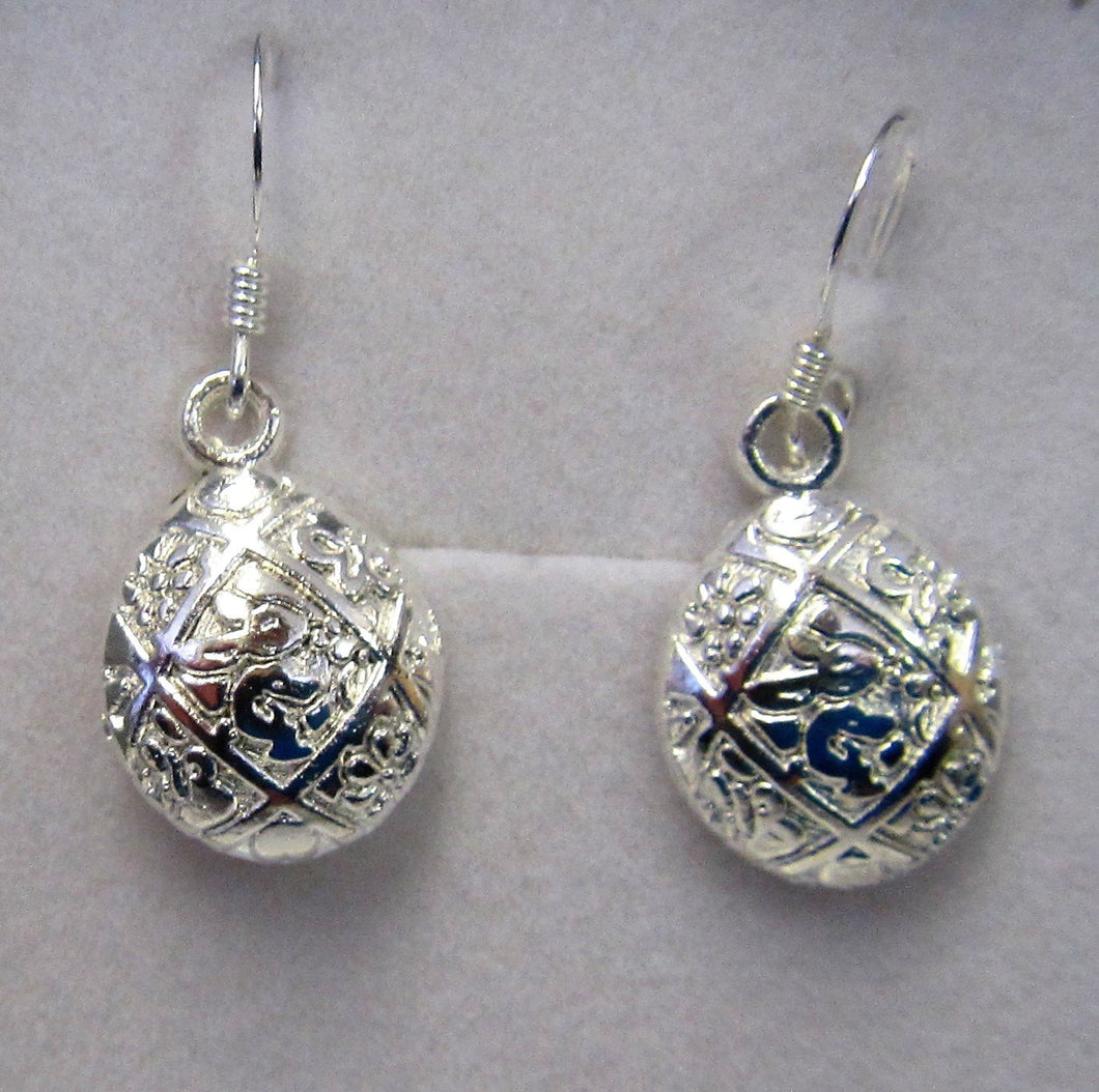 Handcrafted easter egg earrings on 925 sterling silver hooks