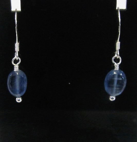 Handcrafted Sterling Silver kyanite earrings, approximately 3 cm in length