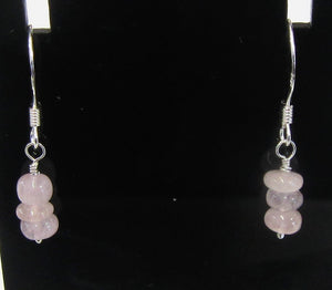 Handcrafted Sterling Silver morganite earrings, approximately 2.5 cm in length