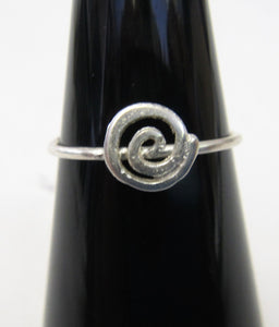 Handcrafted sterling silver swirl wire ring  Size M