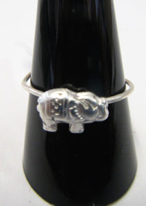 Handcrafted sterling silver elephant wire ring  Size T