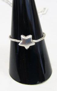 Handcrafted sterling silver star wire ring  Size P