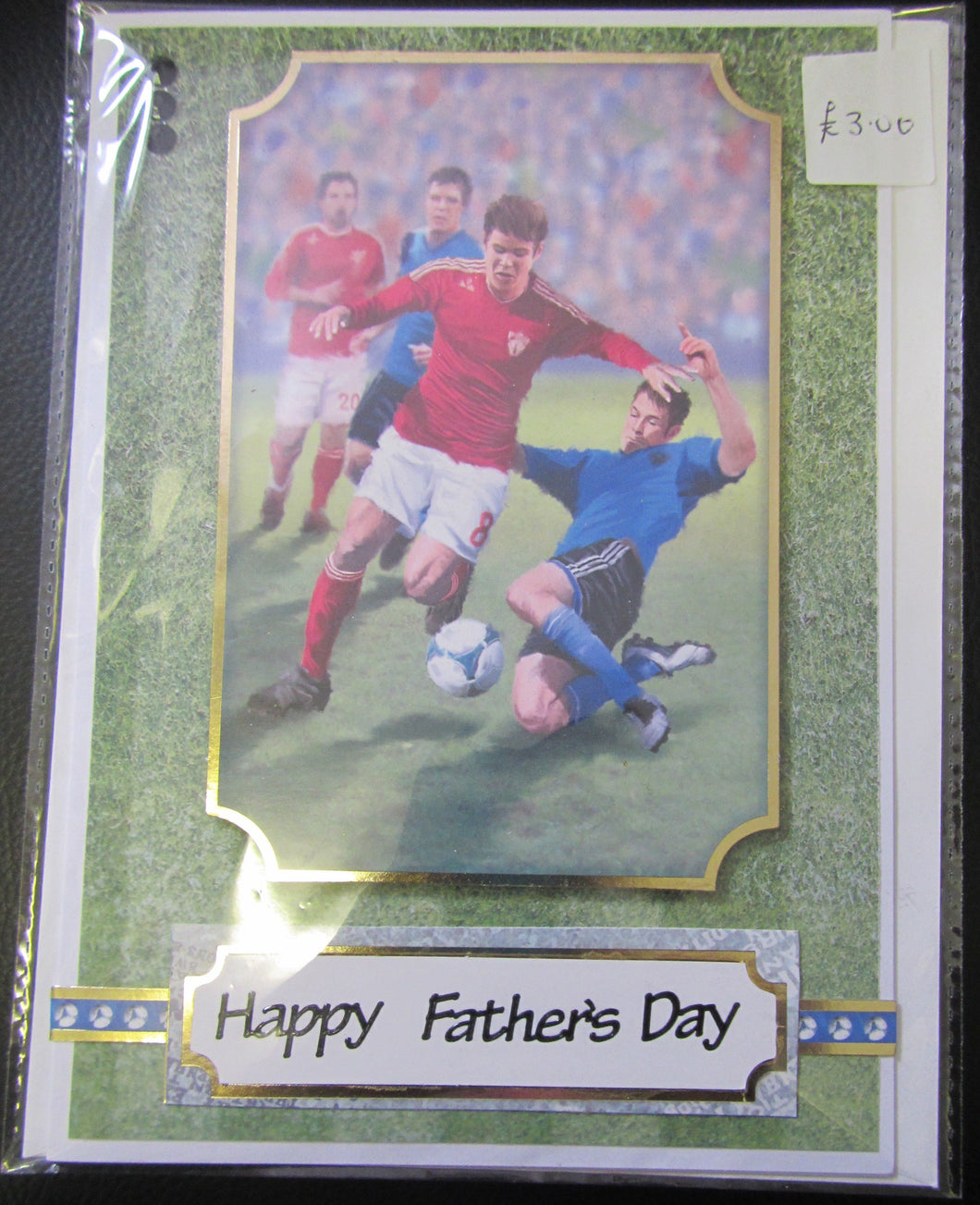 Handcrafted football themed father's day card