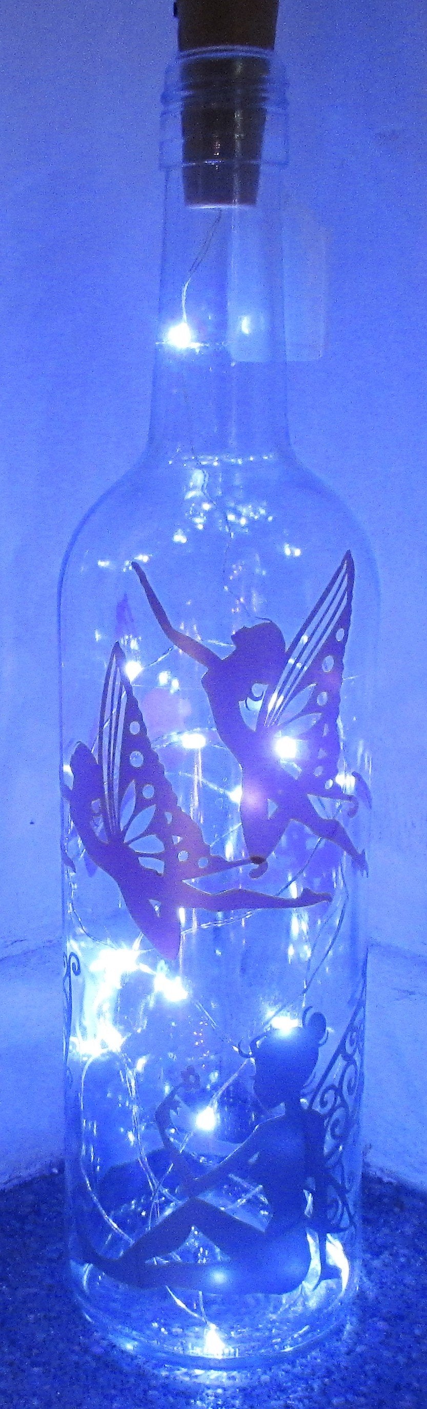 Unique handcrafted Fairy light up bottle