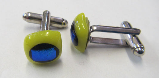 Handcrafted beautiful glass cuff links various colours