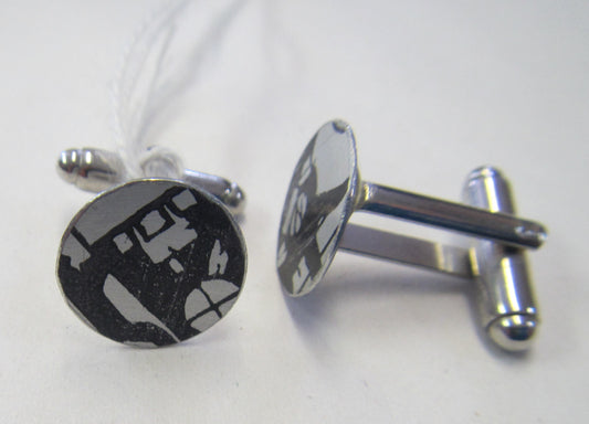 Handcrafted beautiful anodised aluminium cuff links