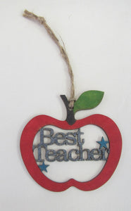 Handcrafted beautiful best teacher apple hanging decorations