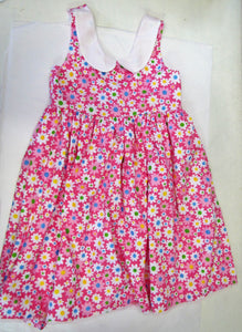 Handcrafted Pink daisy dress and fully lined 6-7 years