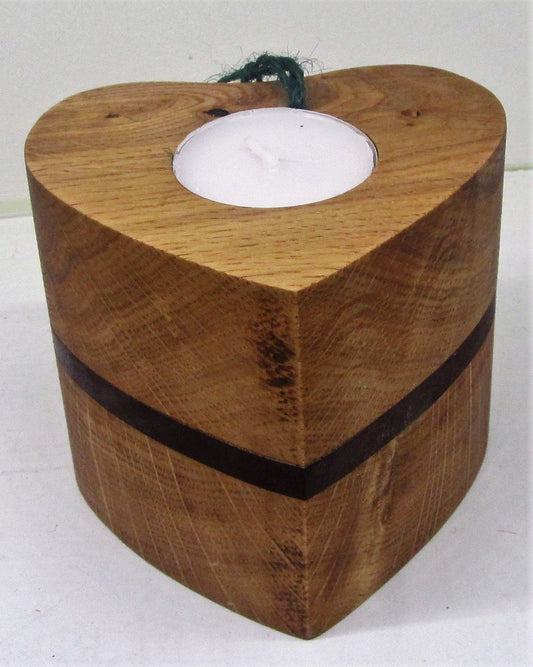Handcrafted beautiful heart wood t-light holder - various sizes
