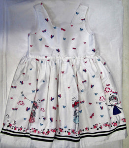 Hand crafted white butterfly party dress 2-3 years
