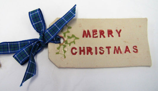 Various beautiful handcrafted ceramic parcel tag Christmas tree decorations