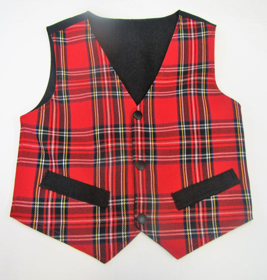 Handcrafted tartan waistcoat 2-3 years