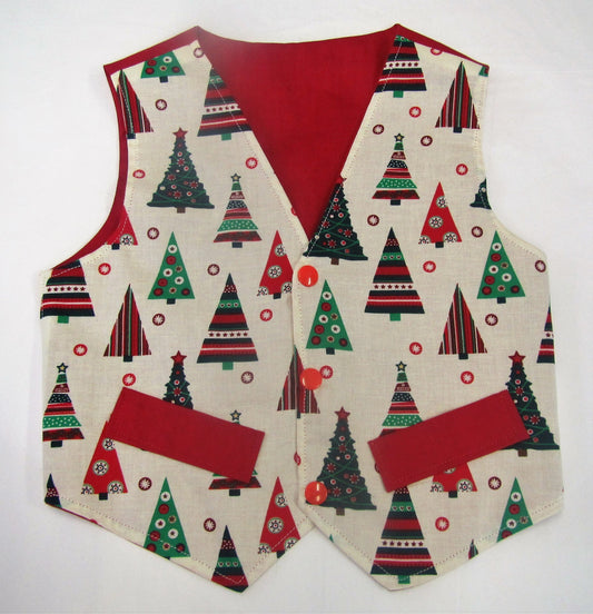 Handcrafted Christmas Tree waistcoat 2-3 years
