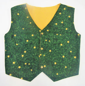 Handcrafted Christmas star green waistcoat 4-5 years