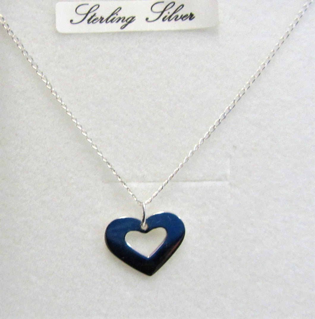 Handcrafted 925 sterling silver simple elegant heart necklace