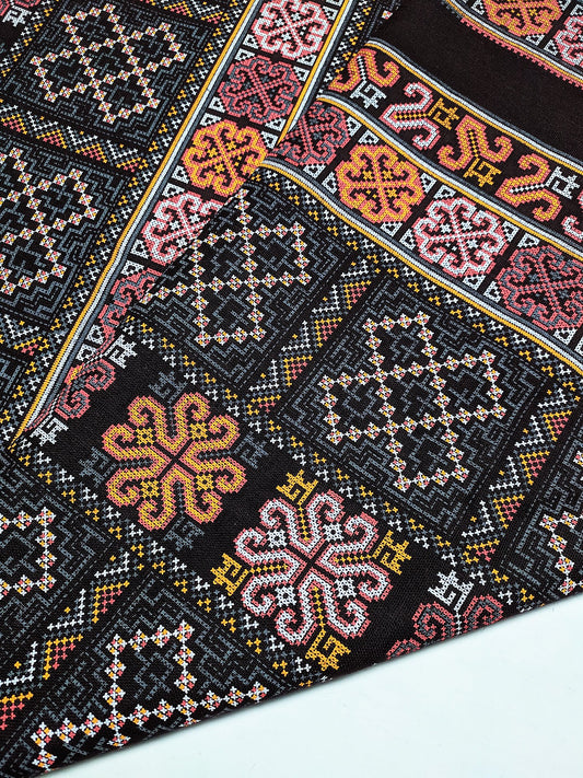 Veradacraft Thai Cotton Fabric Tribal Fabric Native Fabric Ethnic fabric Craft Supplies Hill Tribe Textile 1/2 yard Brown (TCF22)