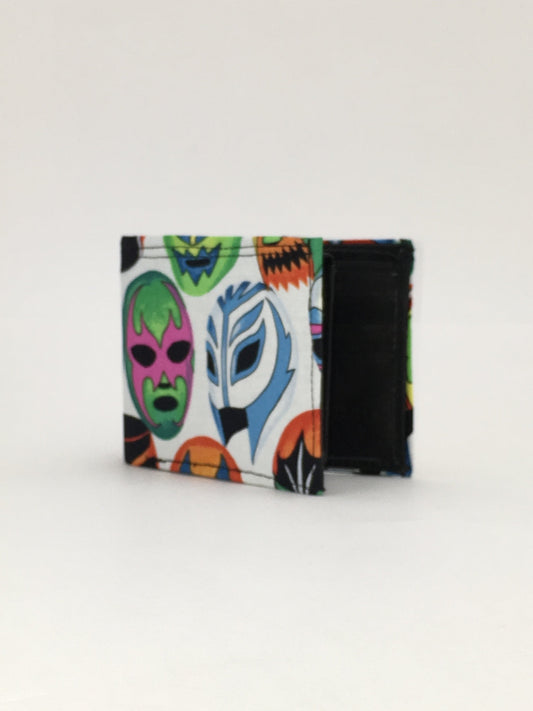MASCARITAS Lucha libre print handcrafted billfold wallet