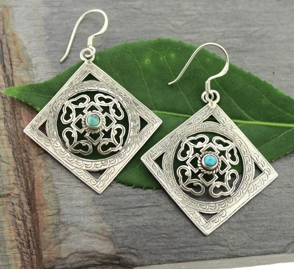 Sterling Silver Handcrafted Mandala Earrings
