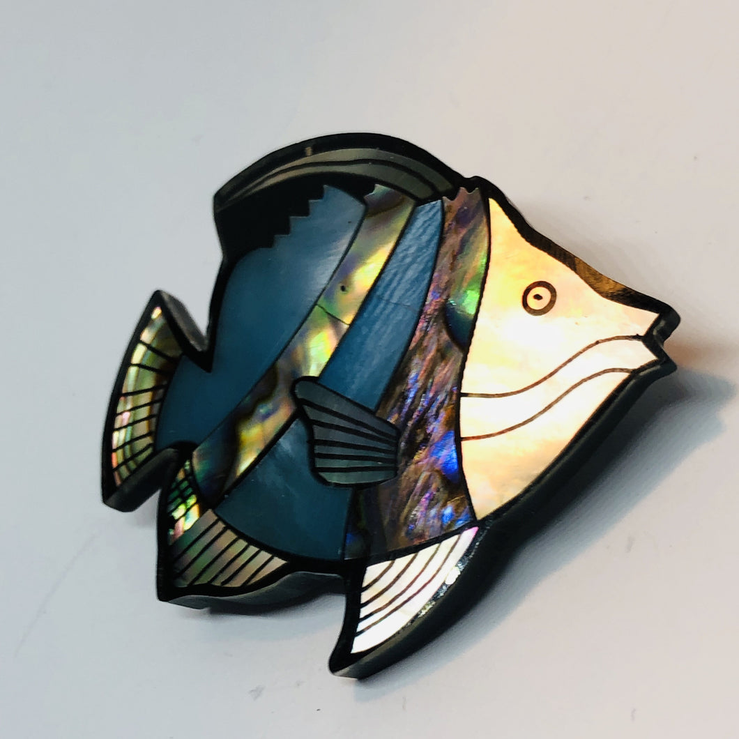 Irridescent Crafted Fish Brooch