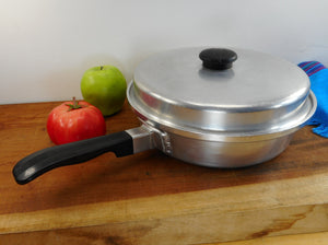 Kitchen Craft USA Aluminum 10" Fry Pan Skillet and Lid - Vintage Cookware