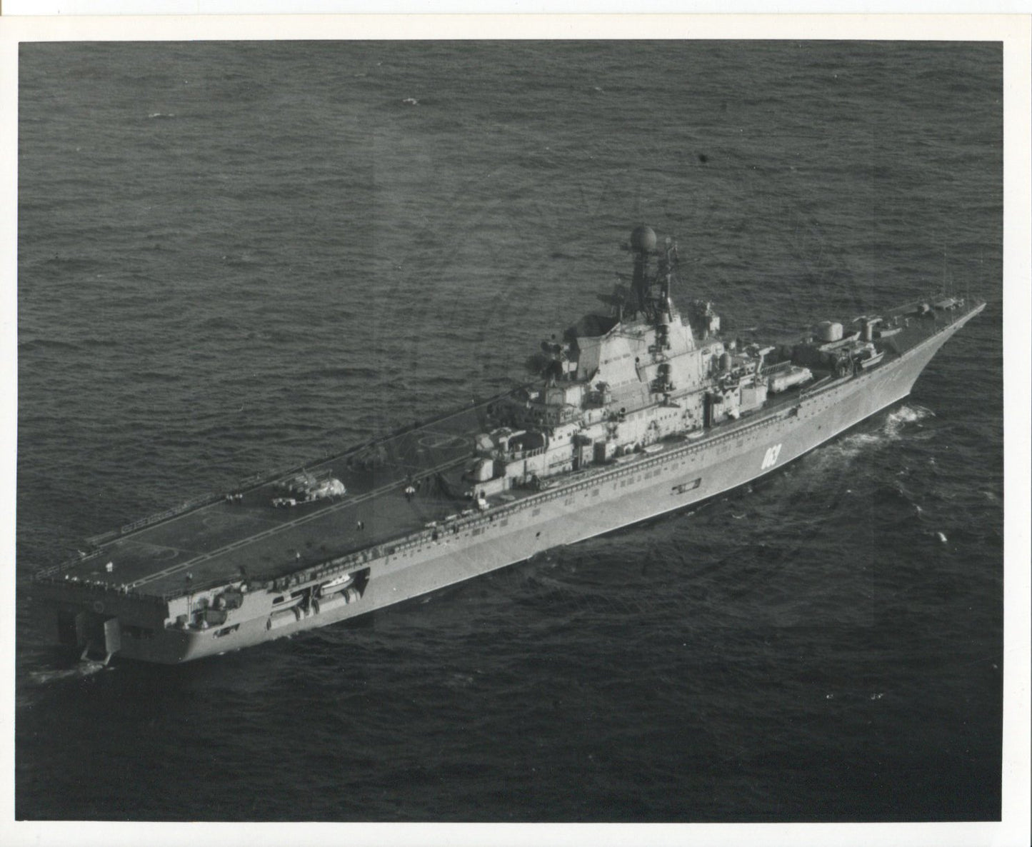 Official U.S. Navy photo of Soviet aircraft carrier Kiev underway.