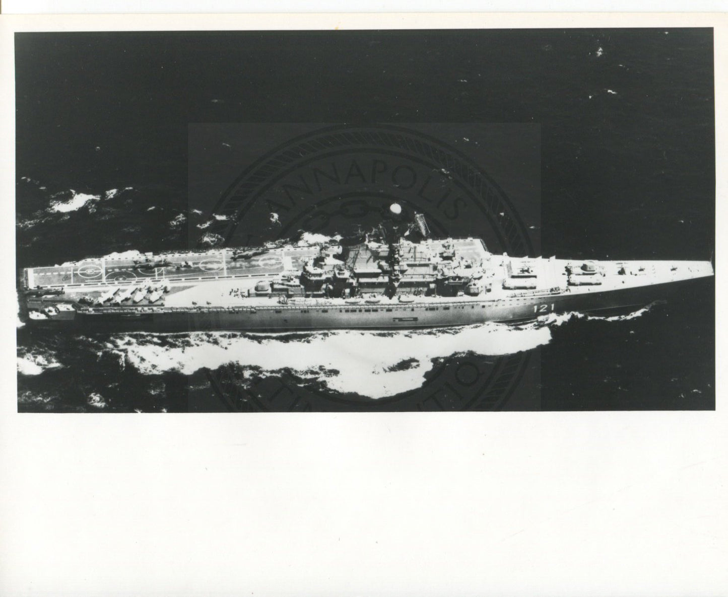 Official U.S. Navy photo of Soviet aircraft carrier Kiev underway.