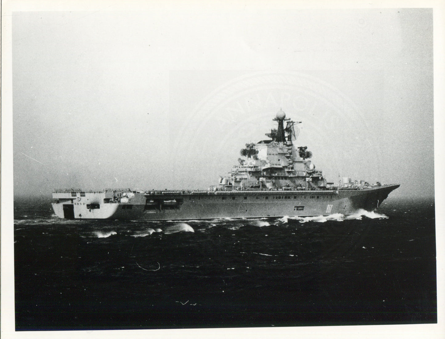 Official U.S. Navy photo of Soviet aircraft carrier Kiev underway.