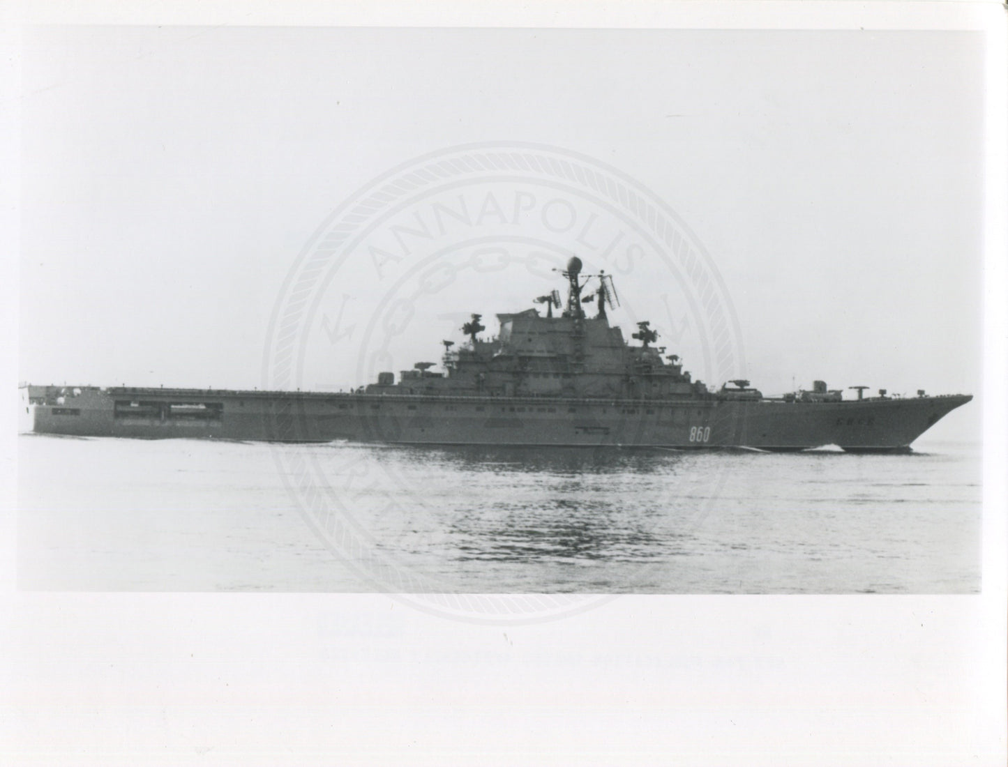 Official U.S. Navy photo of Soviet aircraft carrier Kiev underway.