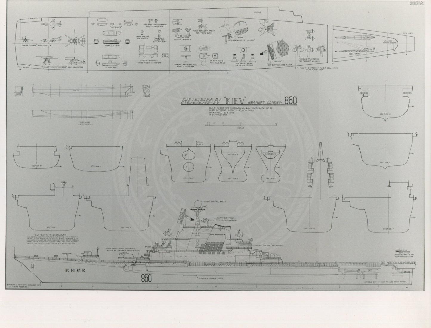 Official U.S. Navy photo of Soviet aircraft carrier Kiev underway.