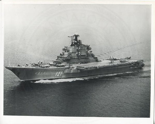 Official U.S. Navy photo of Soviet aircraft carrier Kiev underway.
