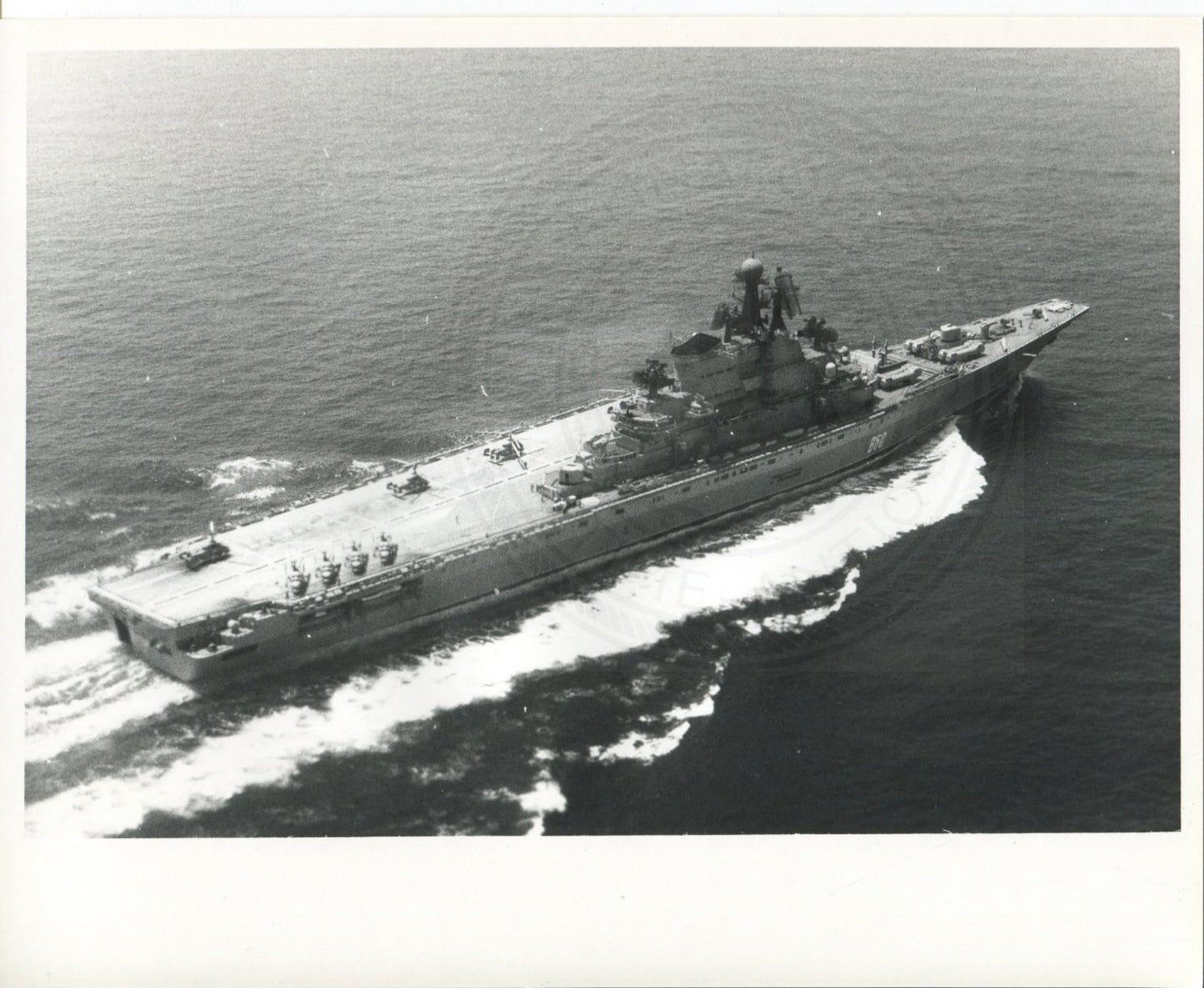 Official U.S. Navy photo of Soviet aircraft carrier Kiev underway.