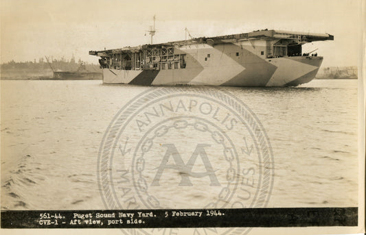 Official Navy Photo of WWII era USS Long Island (CVE-9) Aircraft Carrier