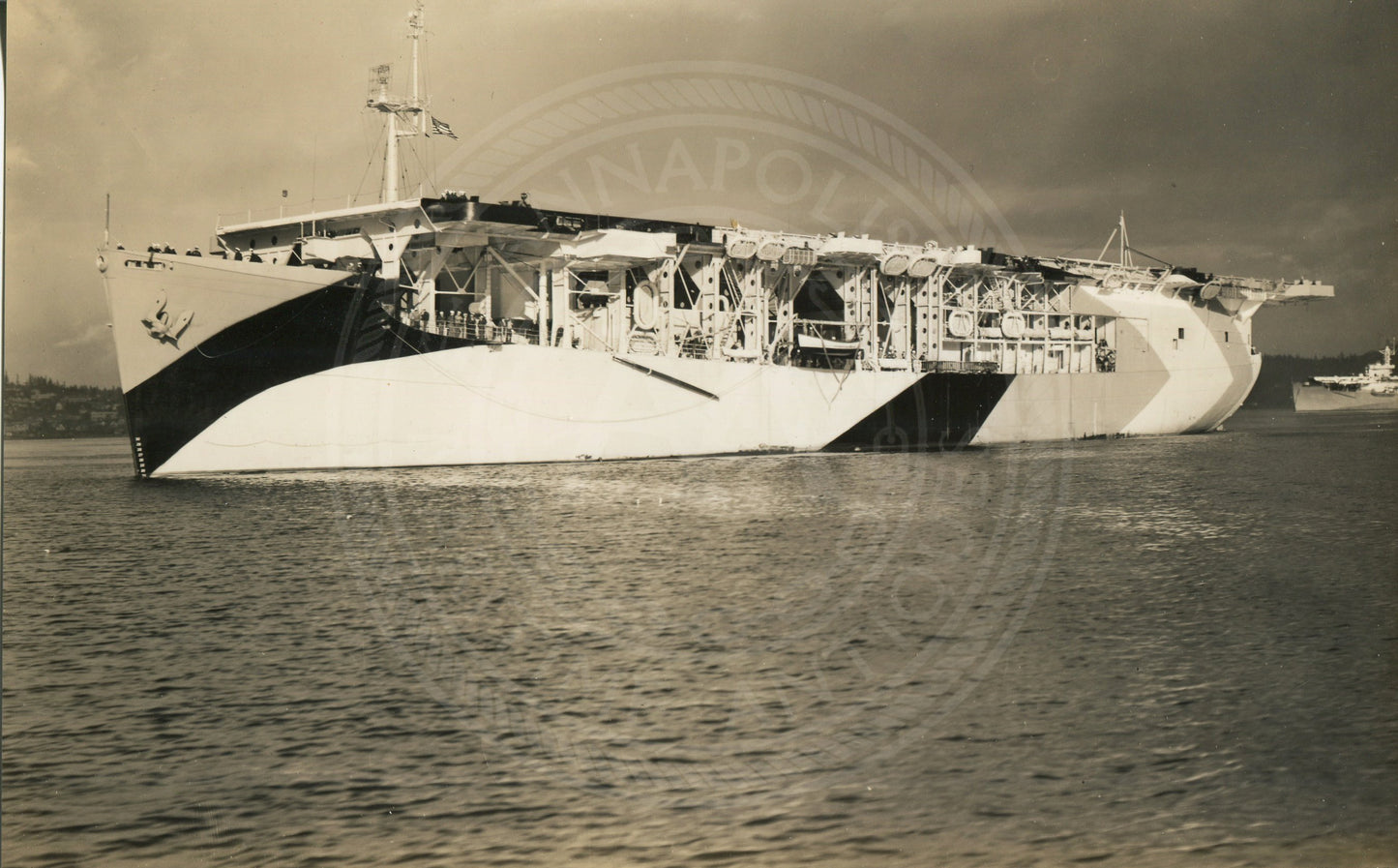 Official Navy Photo of WWII era USS Long Island (CVE-9) Aircraft Carrier