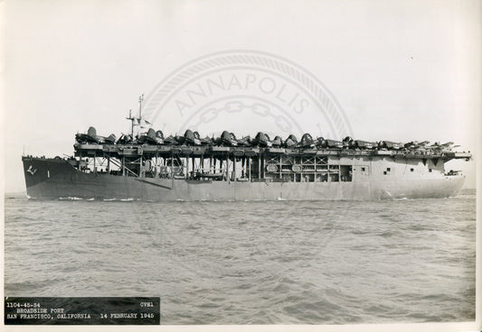 Official Navy Photo of WWII era USS Long Island (CVE-9) Aircraft Carrier
