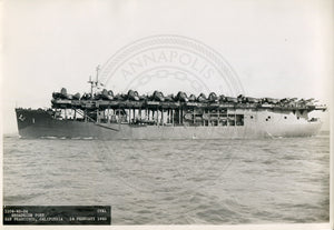 Official Navy Photo of WWII era USS Long Island (CVE-9) Aircraft Carrier