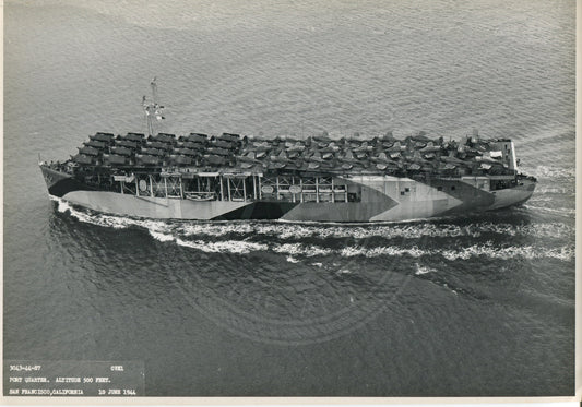 Official Navy Photo of WWII era USS Long Island (CVE-9) Aircraft Carrier