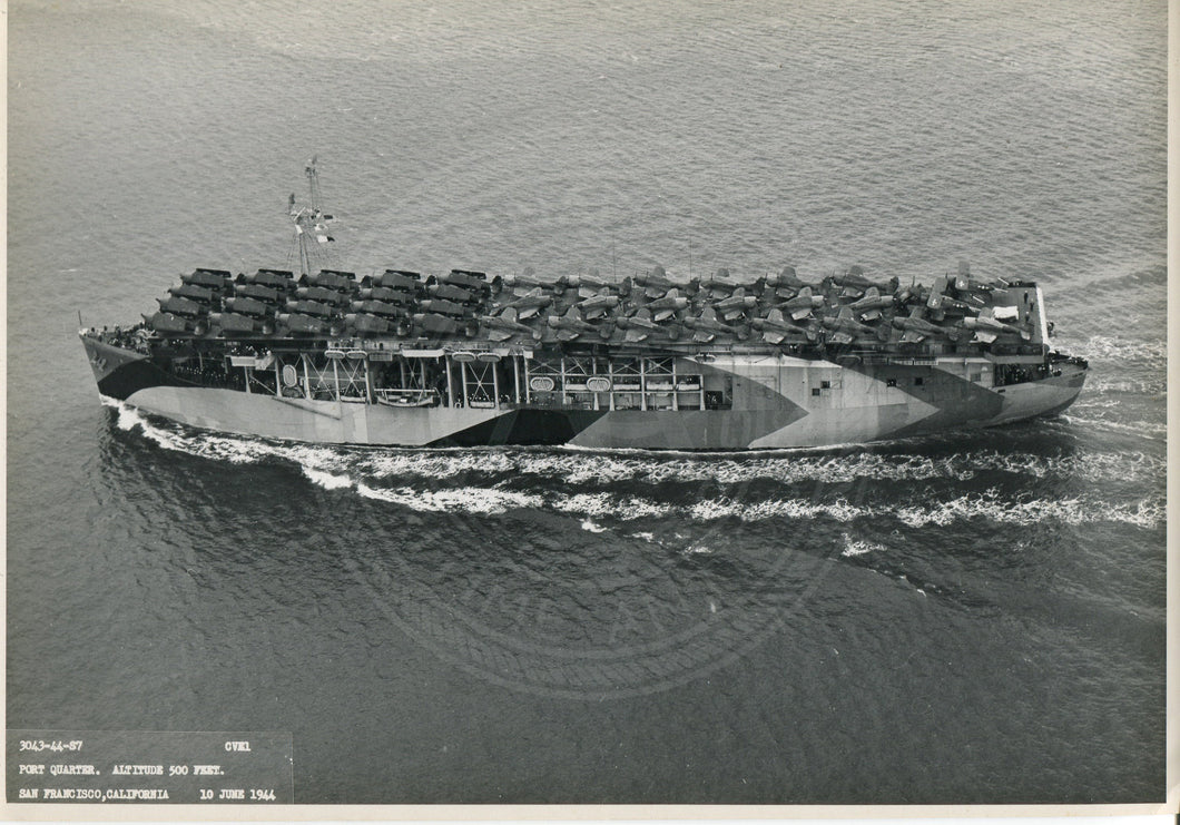 Official Navy Photo of WWII era USS Long Island (CVE-9) Aircraft Carrier